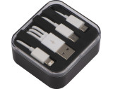 Kunststoffbox mit 3in1 USB Ladekabel